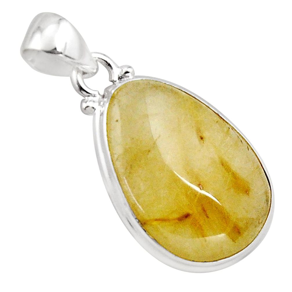  golden rutile 925 sterling silver pendant jewelry p89090