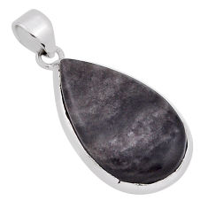 17.91cts natural golden sheen black obsidian 925 sterling silver pendant n32058