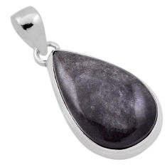 14.47cts natural golden sheen black obsidian 925 sterling silver pendant n35024
