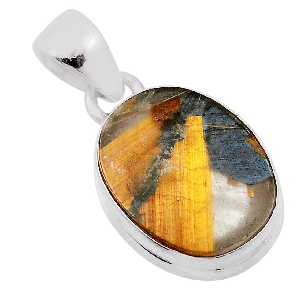 10.27cts natural golden star rutilated quartz 925 sterling silver pendant n29430