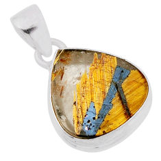 10.78cts natural golden star rutilated quartz 925 sterling silver pendant n29433