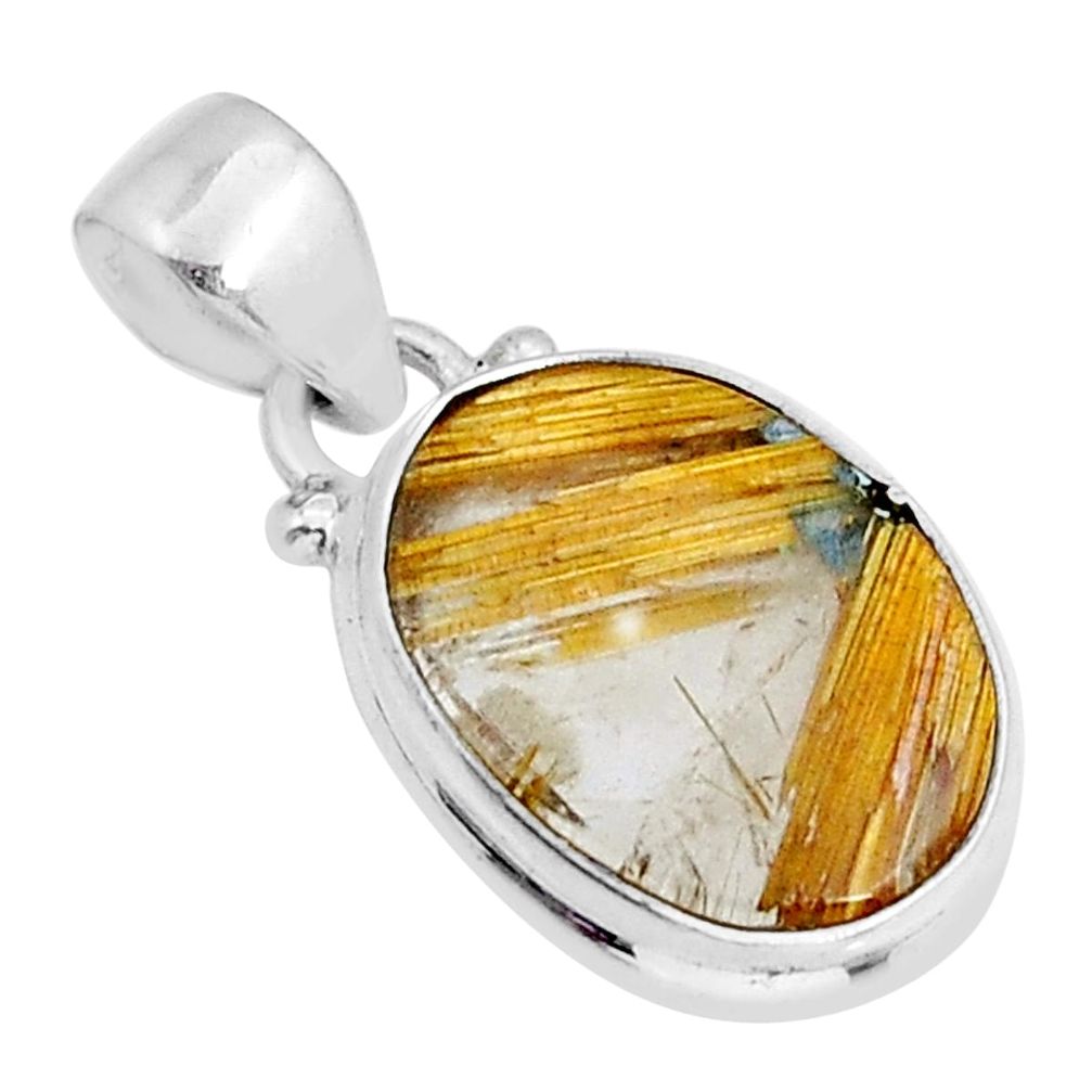 8.26cts natural golden star rutilated quartz 925 sterling silver pendant y6242