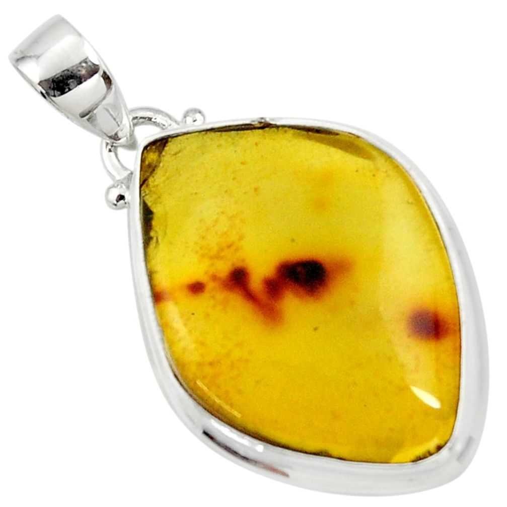 14.47cts natural green amber from colombia 925 silver pendant jewelry r36001