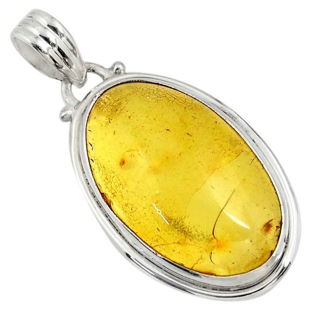  green amber from colombia 925 sterling silver pendant d41275