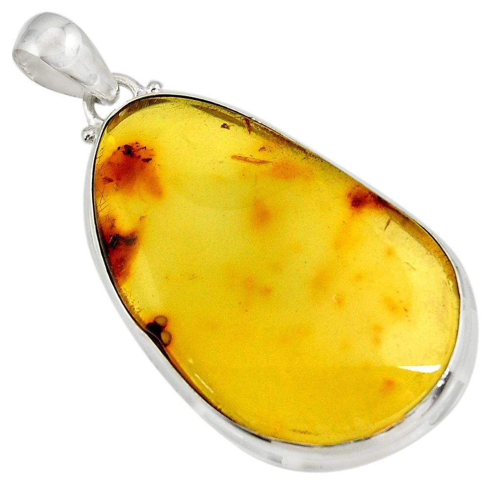 21.48cts natural green amber from colombia 925 sterling silver pendant d41298