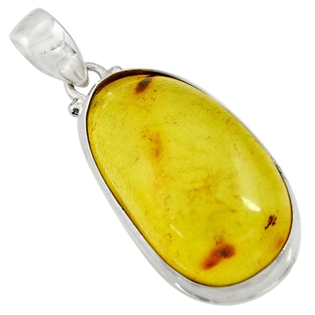 green amber from colombia 925 sterling silver pendant d41316