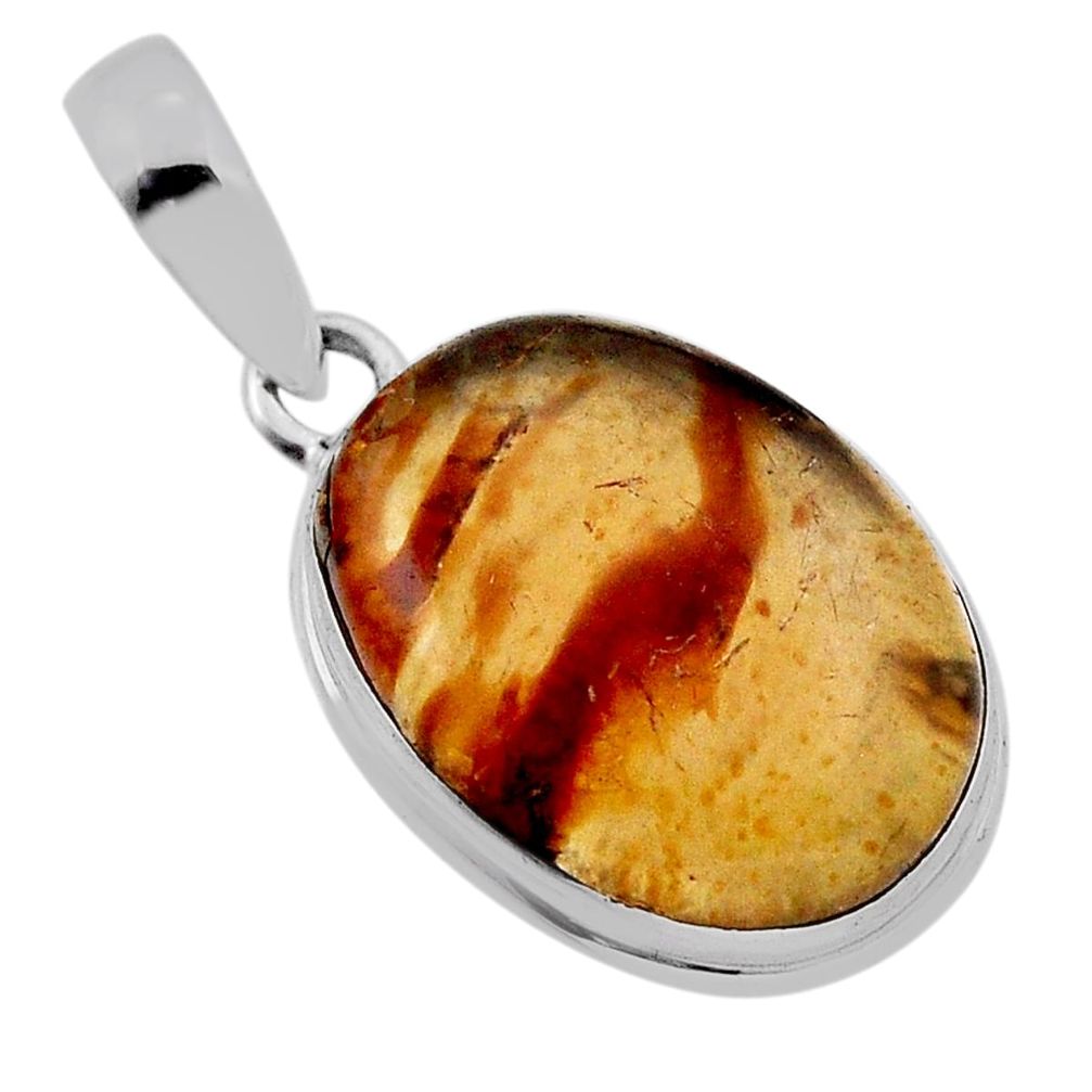 9.57cts natural green amber from colombia 925 sterling silver pendant n36526