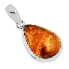 9.18cts natural green amber from colombia 925 sterling silver pendant n36530