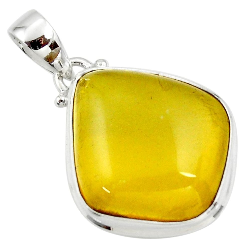 14.42cts natural green amber from colombia 925 sterling silver pendant r36002