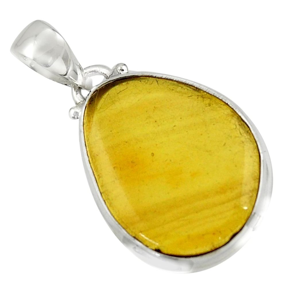 11.73cts natural green amber from colombia 925 sterling silver pendant r41866