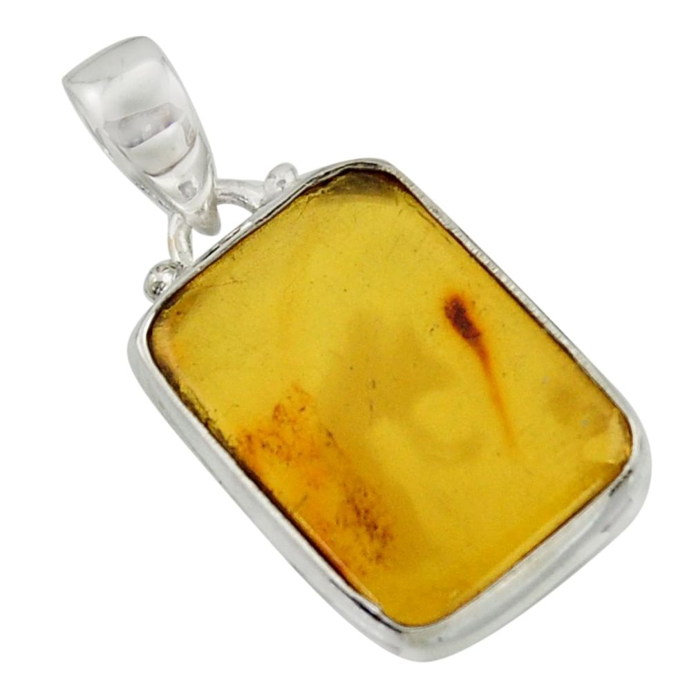 11.16cts natural green amber from colombia 925 sterling silver pendant r41880
