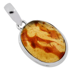 8.80cts natural green amber from colombia oval sterling silver pendant n36531