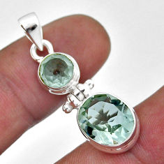 5.54cts natural green amethyst oval 925 sterling silver pendant jewelry n46634