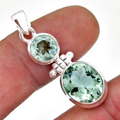 5.77cts natural green amethyst oval 925 sterling silver pendant jewelry n46639