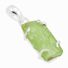 9.41cts natural green apatite rough 925 sterling silver pendant jewelry y63382