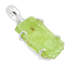11.15cts natural green apatite rough 925 sterling silver pendant jewelry y63395