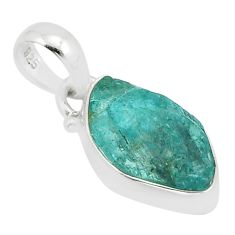 6.58cts natural green apatite rough 925 sterling silver pendant jewelry y63413