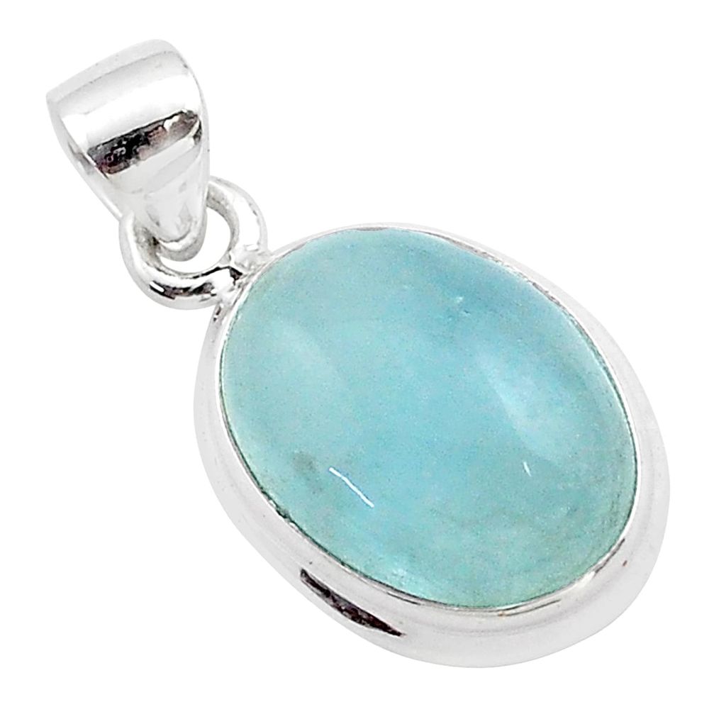 9.37cts natural green aquamarine 925 sterling silver pendant jewelry t70685