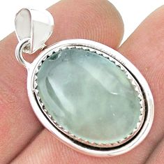 15.82cts natural green aquamarine 925 sterling silver pendant jewelry u45582