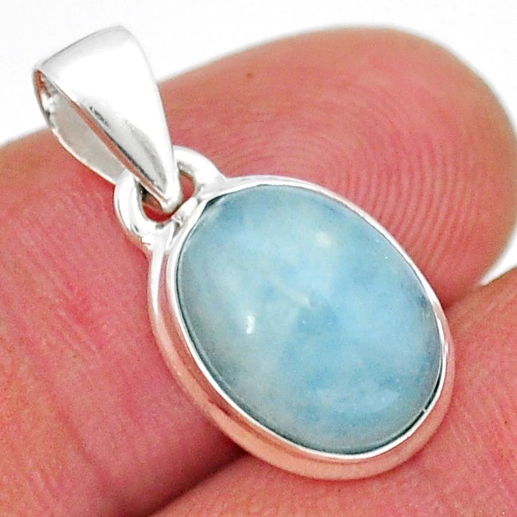 4.26cts natural green aquamarine oval 925 sterling silver pendant jewelry y16462