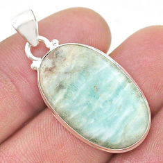 13.39cts natural green aragonite 925 sterling silver pendant jewelry u47363