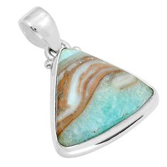 12.60cts natural green aragonite 925 sterling silver pendant jewelry y12543