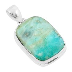 15.89cts natural green aragonite 925 sterling silver pendant jewelry y14356