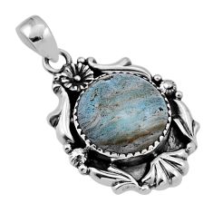 13.07cts natural green aragonite round 925 sterling silver flower pendant n33130