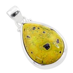 14.72cts natural green atlantisite stichtite-serpentine silver pendant t77802