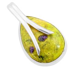 13.15cts natural green atlantisite stichtite-serpentine silver pendant t77805