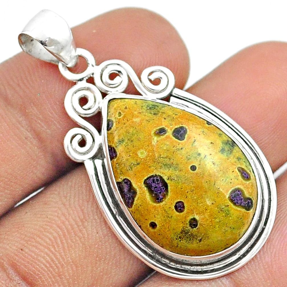 15.58cts natural green atlantisite stichtite-serpentine silver pendant u22131