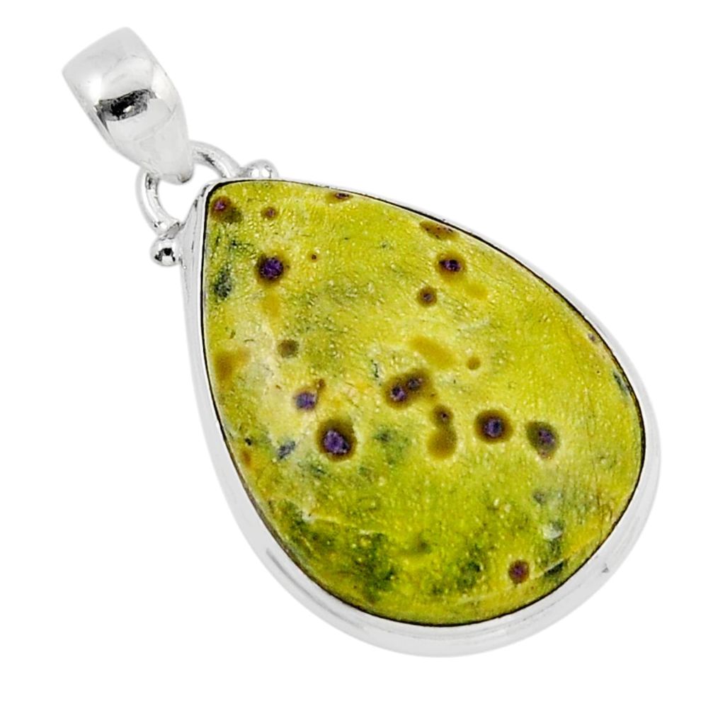 16.87cts natural green atlantisite stichtite-serpentine silver pendant y52451