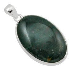 27.69cts natural green bloodstone african (heliotrope) 925 silver pendant y86781