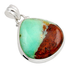 22.00cts natural green boulder chrysoprase 925 sterling silver pendant y89768