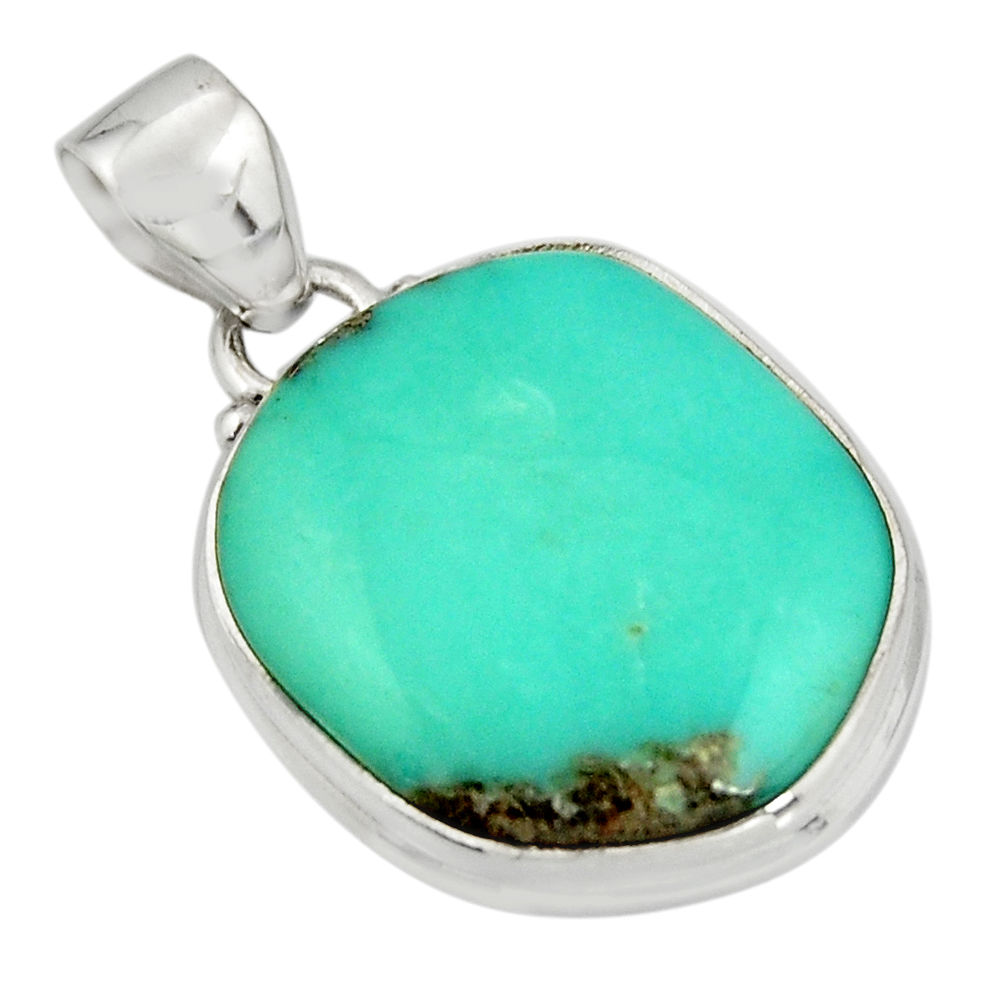 15.67cts natural green campitos turquoise 925 sterling silver pendant r20702