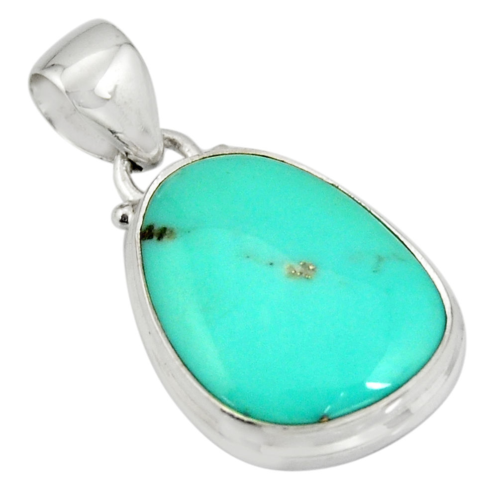 13.15cts natural green campitos turquoise 925 sterling silver pendant r20711