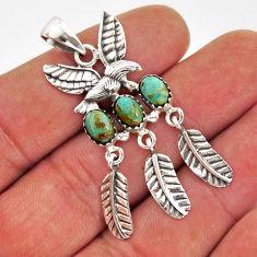 4.63cts natural turquoise 925 sterling silver dreamcatcher pendant y76142