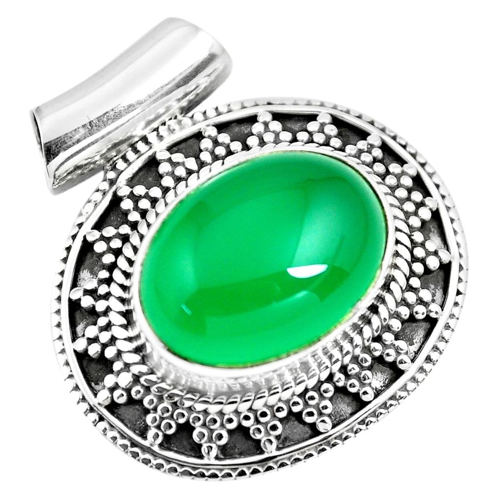  green chalcedony 925 sterling silver pendant jewelry p86662
