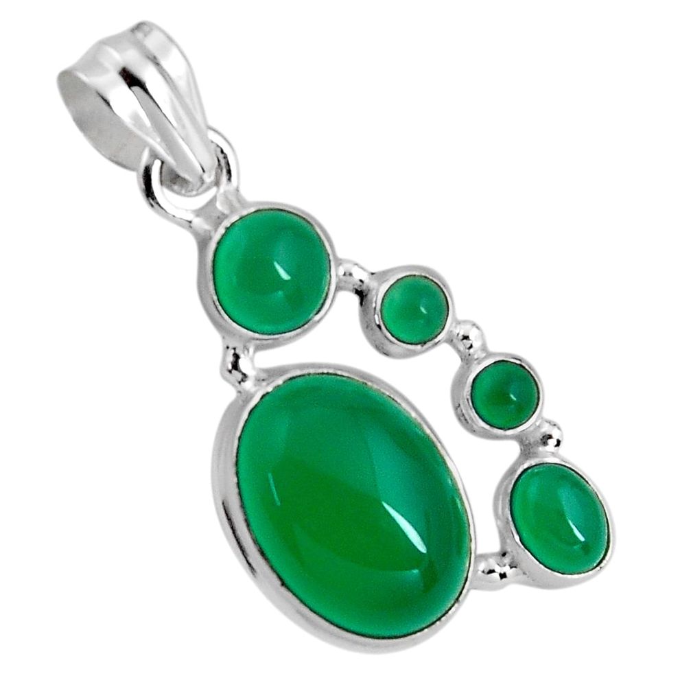 15.47cts natural green chalcedony 925 sterling silver pendant jewelry p89231