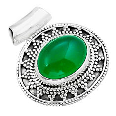 10.92cts natural green chalcedony 925 sterling silver pendant jewelry y15204