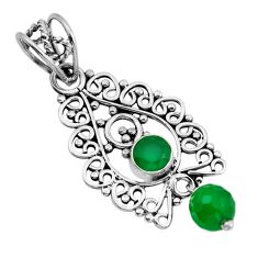3.09cts natural green chalcedony 925 sterling silver pendant jewelry y96090