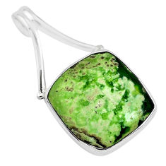 10.65cts natural green chrome chalcedony 925 sterling silver pendant r94661