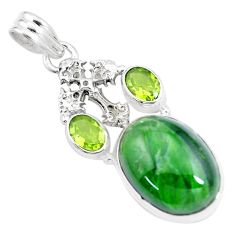 Clearance Sale- 16.79cts natural green chrome diopside 925 silver holy cross pendant p16243