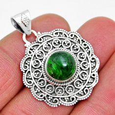 5.32cts natural green chrome diopside 925 sterling silver pendant jewelry y6371