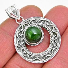 5.73cts natural green chrome diopside 925 sterling silver pendant jewelry y6379