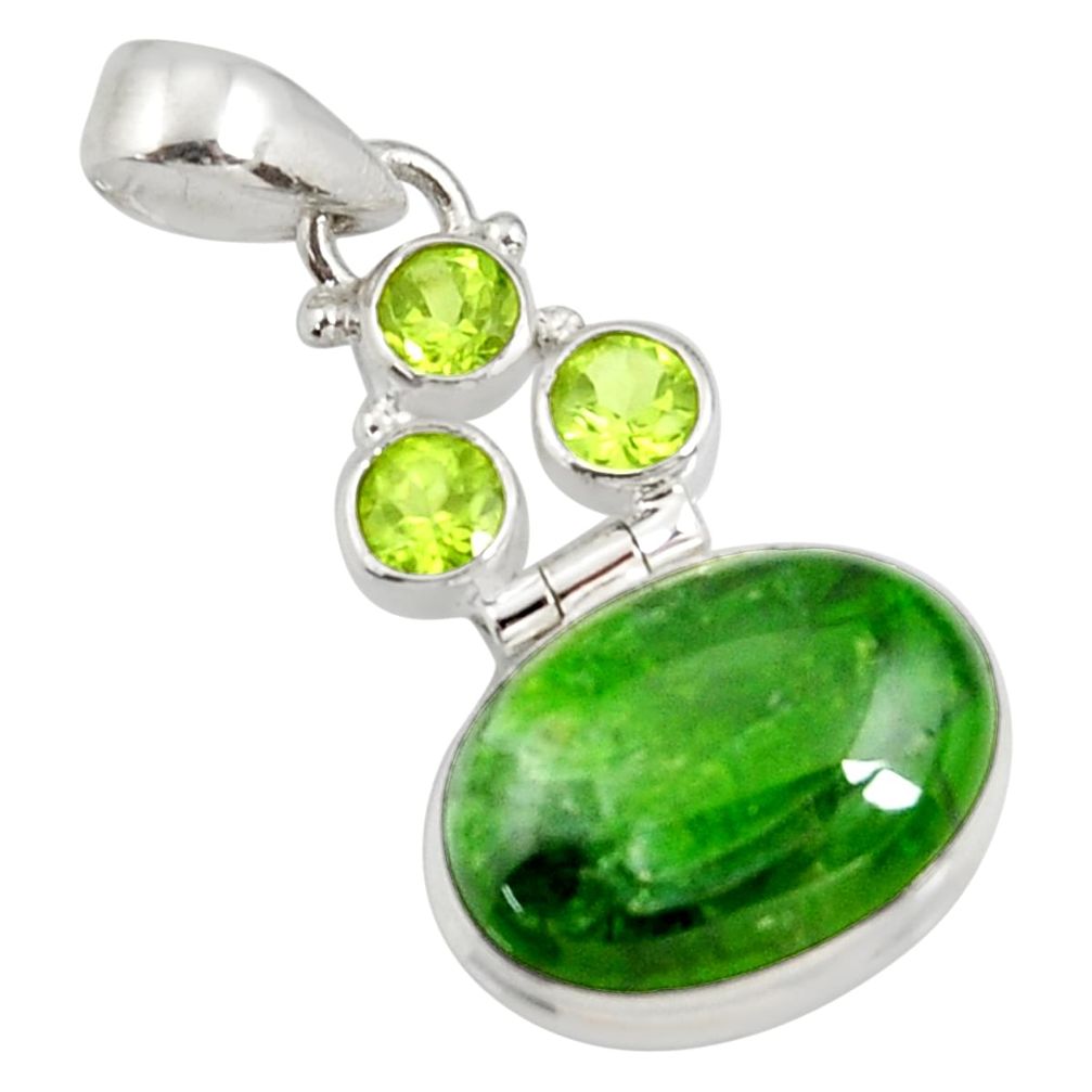  green chrome diopside oval peridot 925 silver pendant d42569