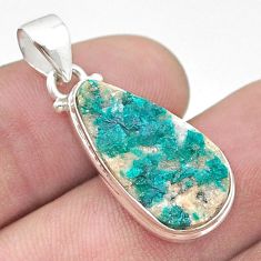 8.26cts natural green chrome dioptase 925 sterling silver pendant jewelry u48222