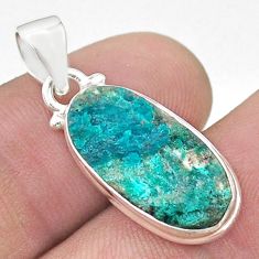 8.38cts natural green chrome dioptase 925 sterling silver pendant jewelry u48231