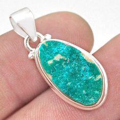 8.26cts natural green chrome dioptase 925 sterling silver pendant jewelry u48238