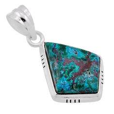 12.10cts natural green chrysocolla 925 sterling silver pendant jewelry n36595